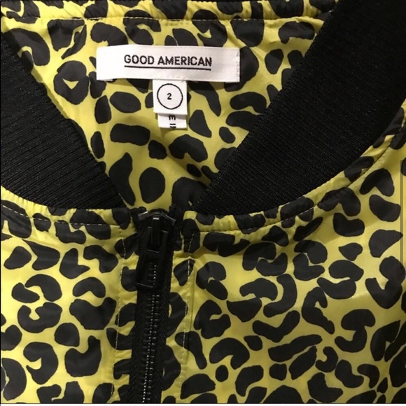 Good American Animal print crop bomber track Jacket - Picture 4 of 7